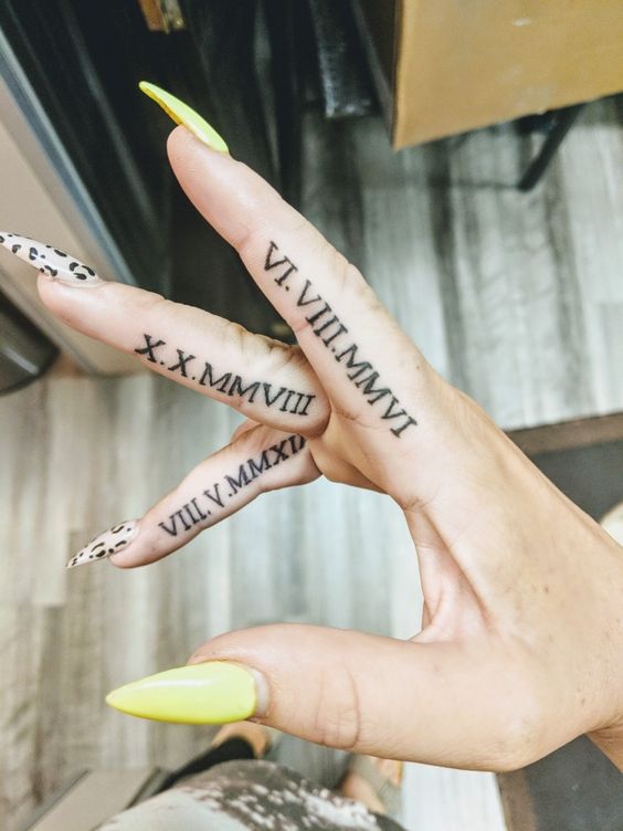 Date Finger Tattoos