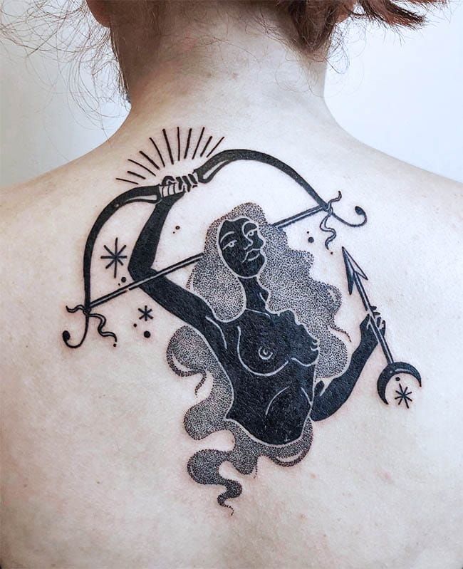Delicate Tattoo Artworks For Sagittarius Ladies