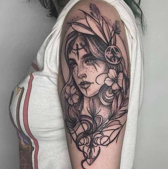 Delicate Tattoo Artworks For Sagittarius Ladies