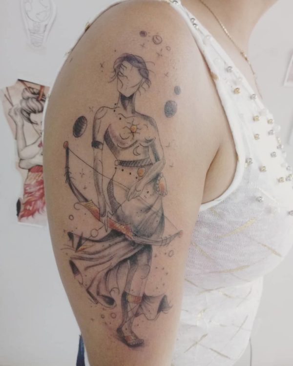 Delicate Tattoo Artworks For Sagittarius Ladies