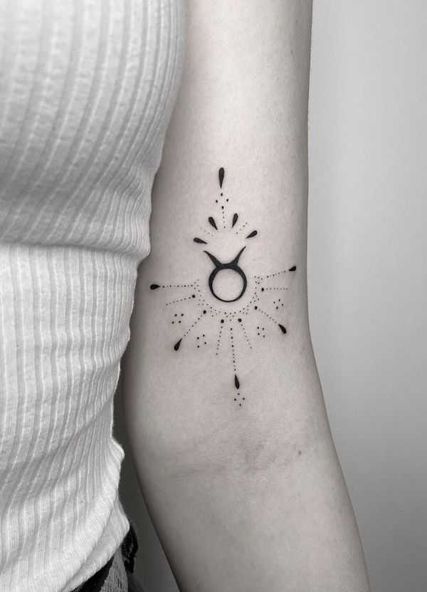 Elegant Taurus Sign Tattoo