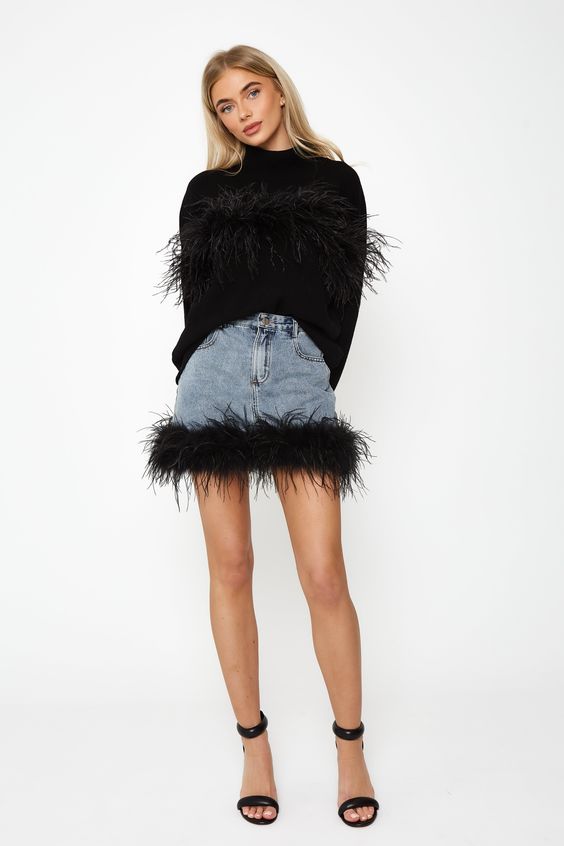 Feather Trim Outfits 