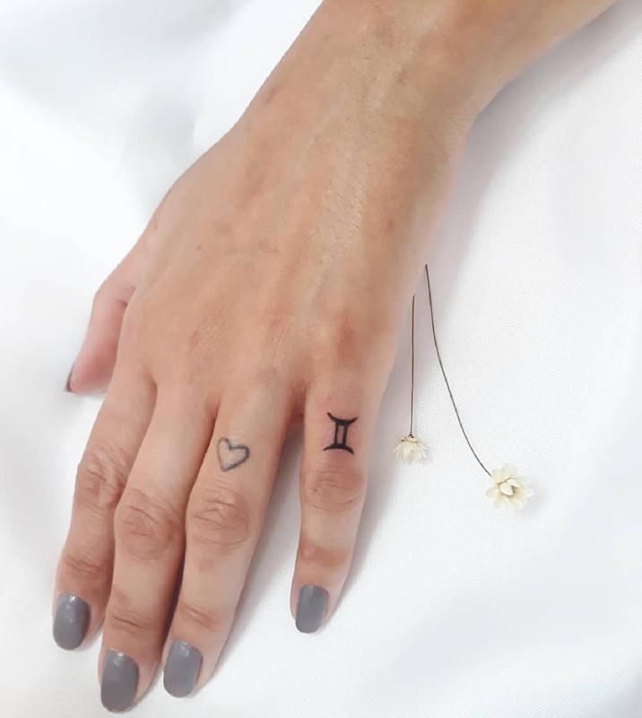 Finger Tattoo For Gemini