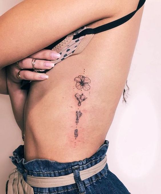 Floral Outline Tattoos