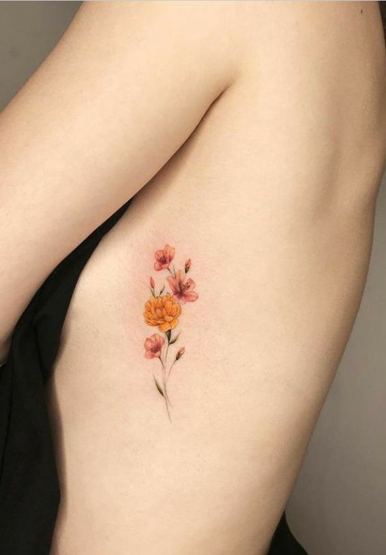 Floral Outline Tattoos