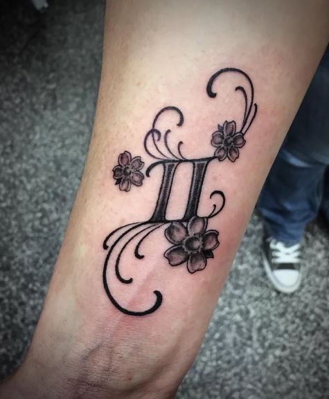 Floral Stylized Gemini Symbol