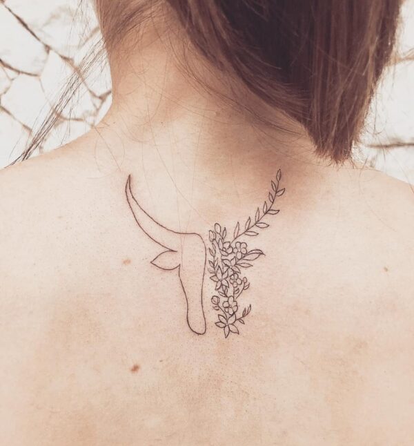 Floral Taurus Body Art