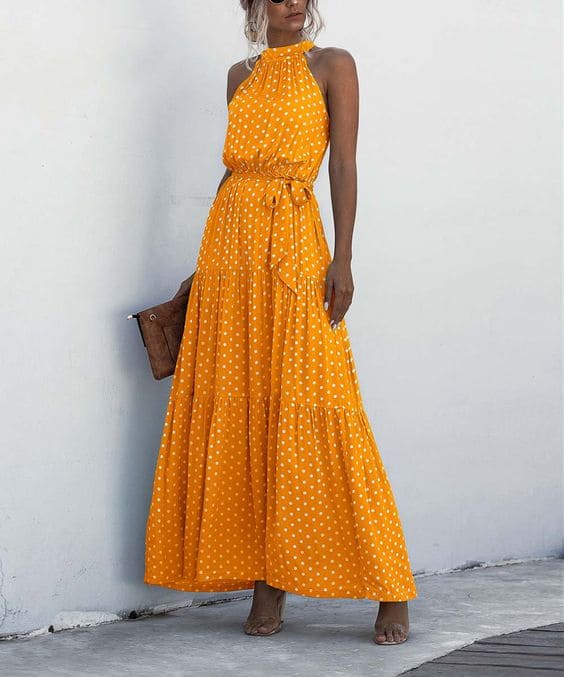 Flowy Long Halter Dresses
