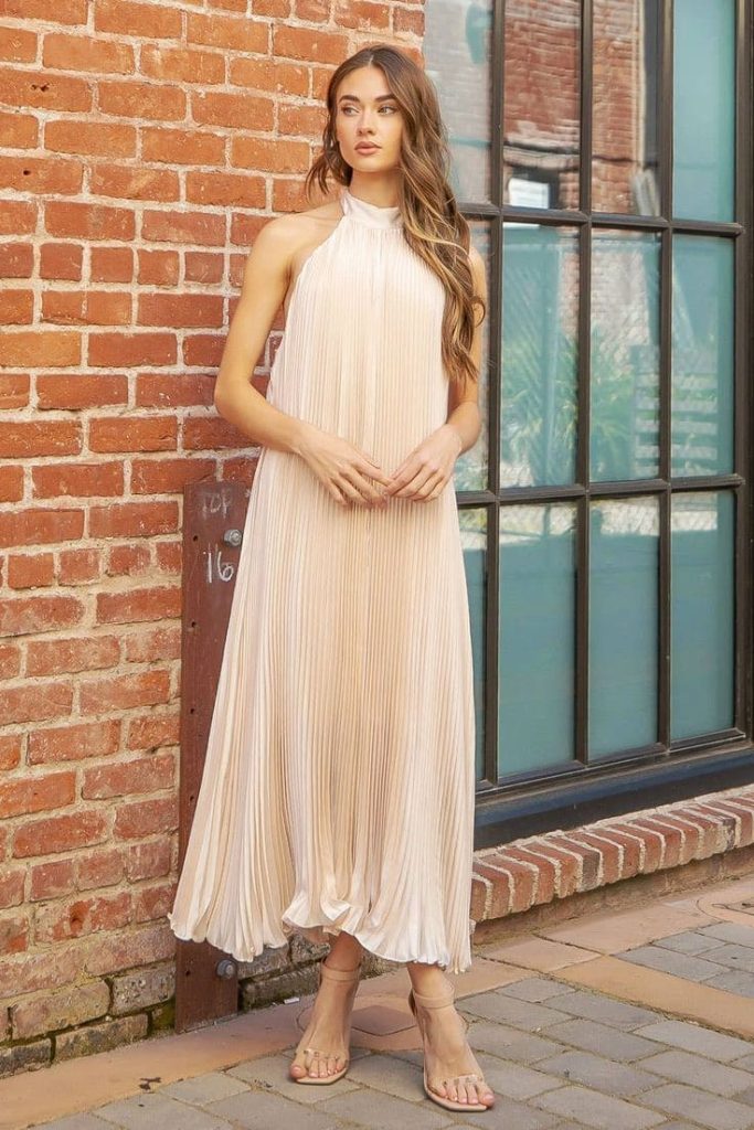 Flowy Long Halter Dresses
