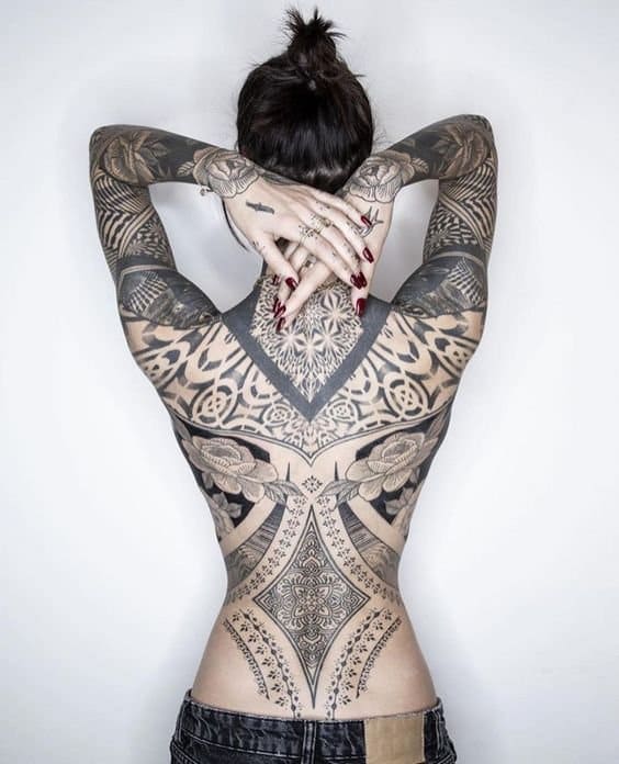 Fully Covered Back Tattoos