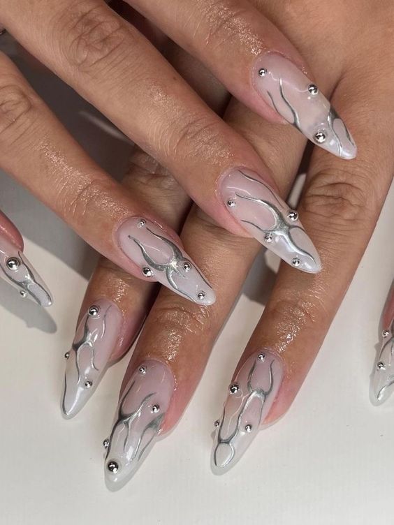 Futuristic White Nail Ideas2