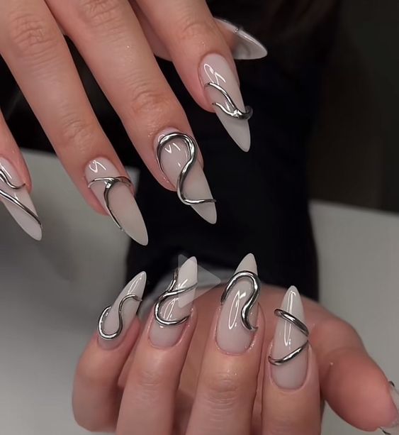Futuristic White Nail Ideas4