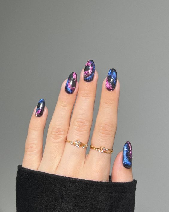 Galaxy Glitter Nails