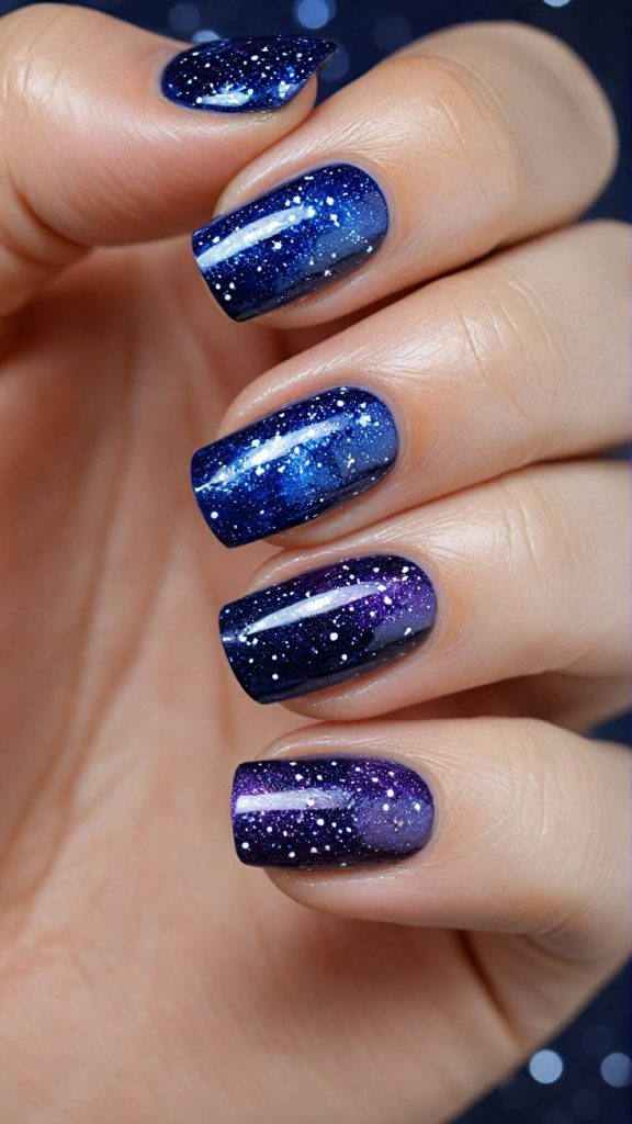 Galaxy Glitter Nails