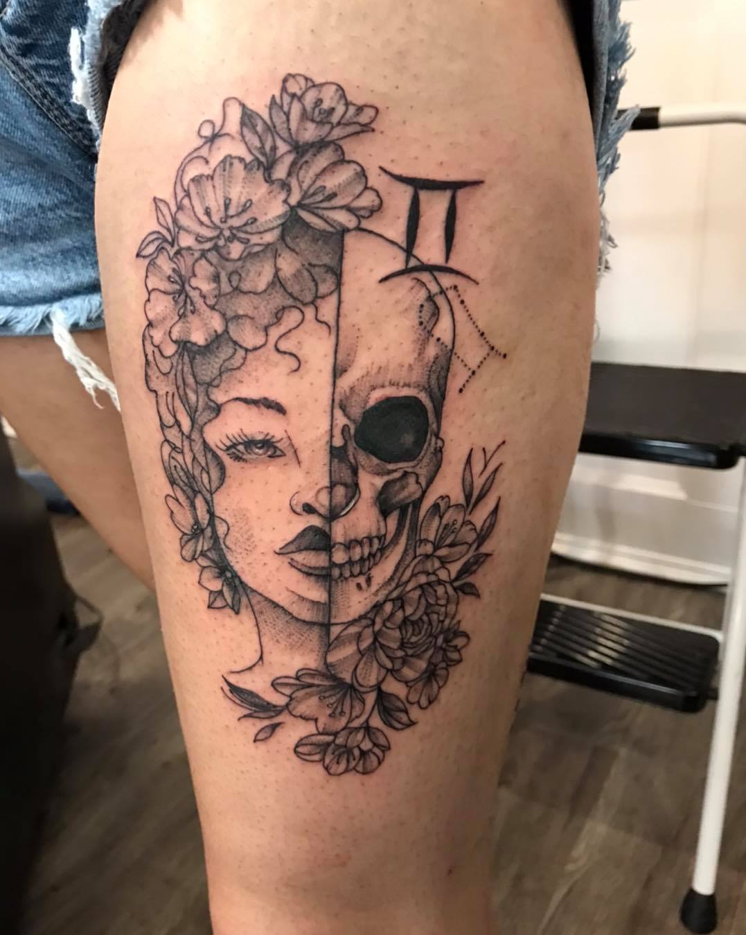 Gemini Skull Tat