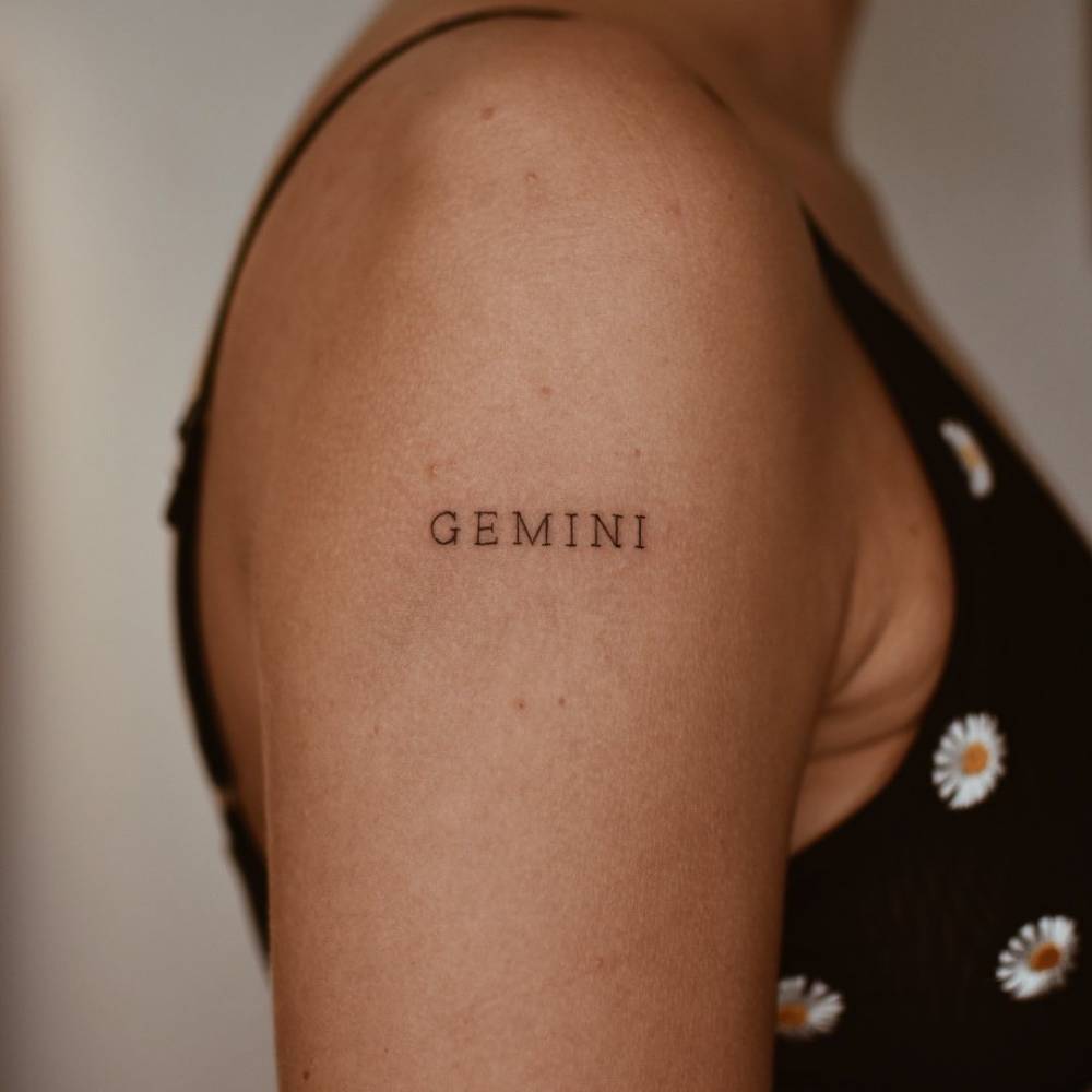 Gemini Word Tattoo