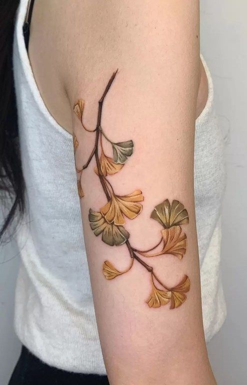 Ginkgo Fall Tattoo Ideas