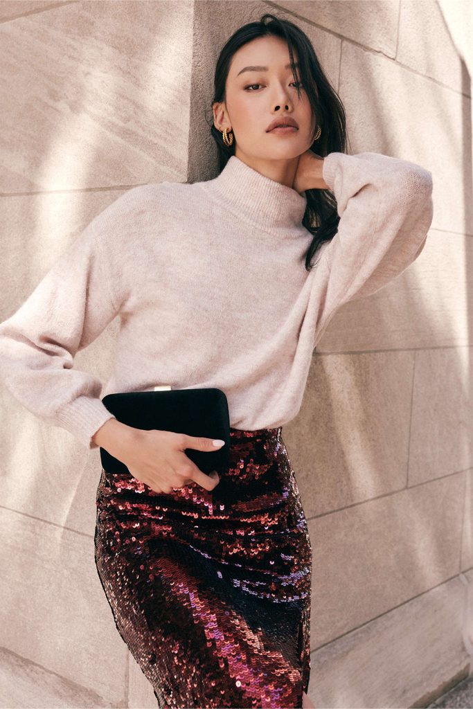 Glamorous Glittered Christmas Party Outfits