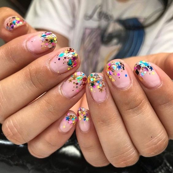 Glitter Confetti Nails