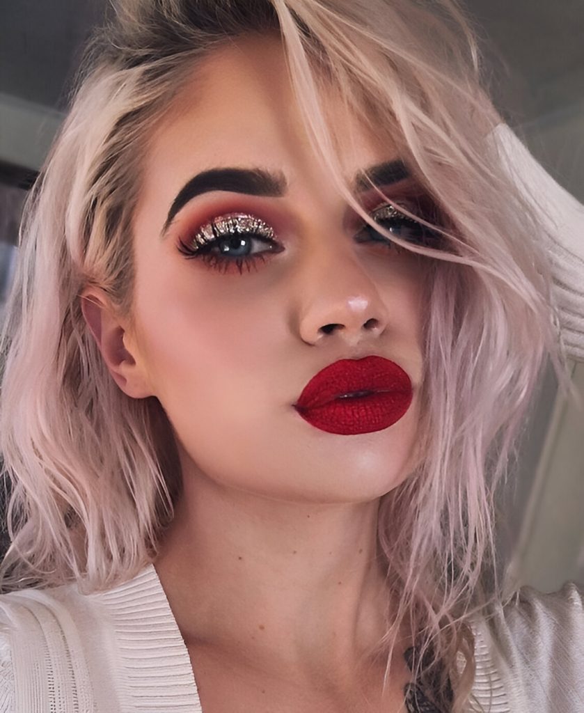 Glittered Valentine’s Day Makeup