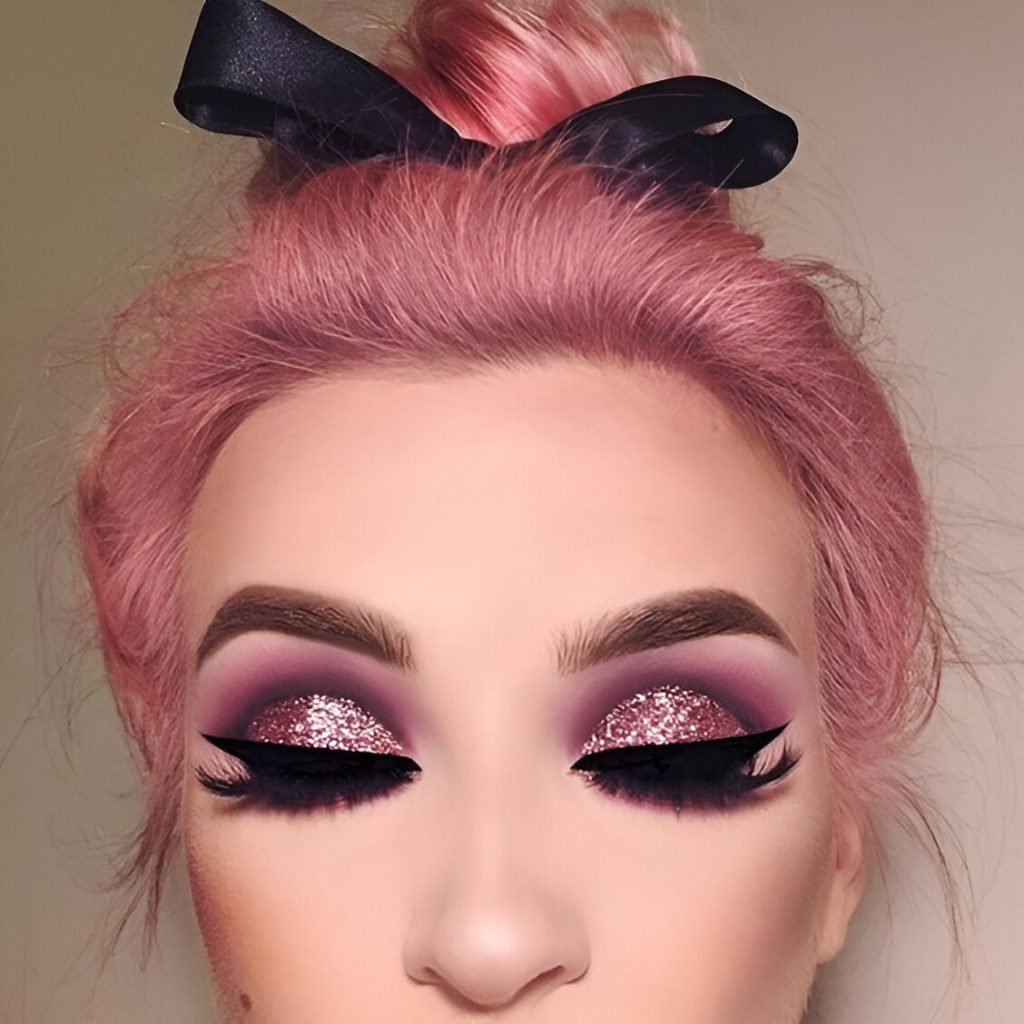 Glittered Valentine’s Day Makeup