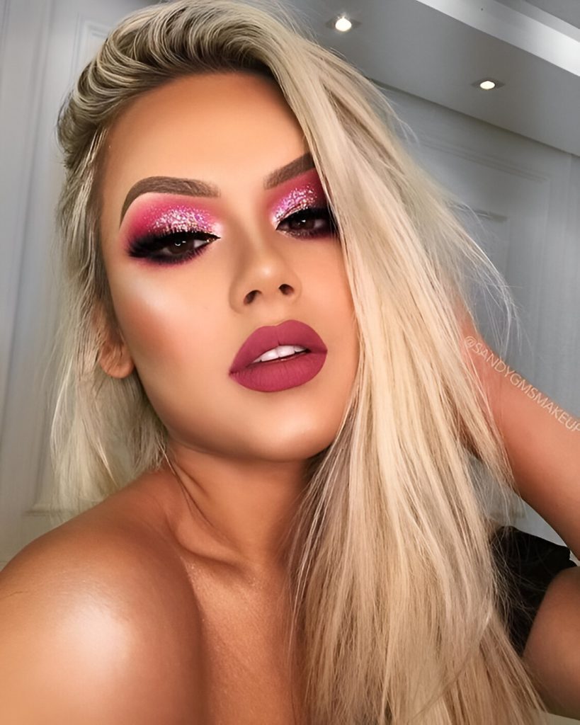 Glittered Valentine’s Day Makeup