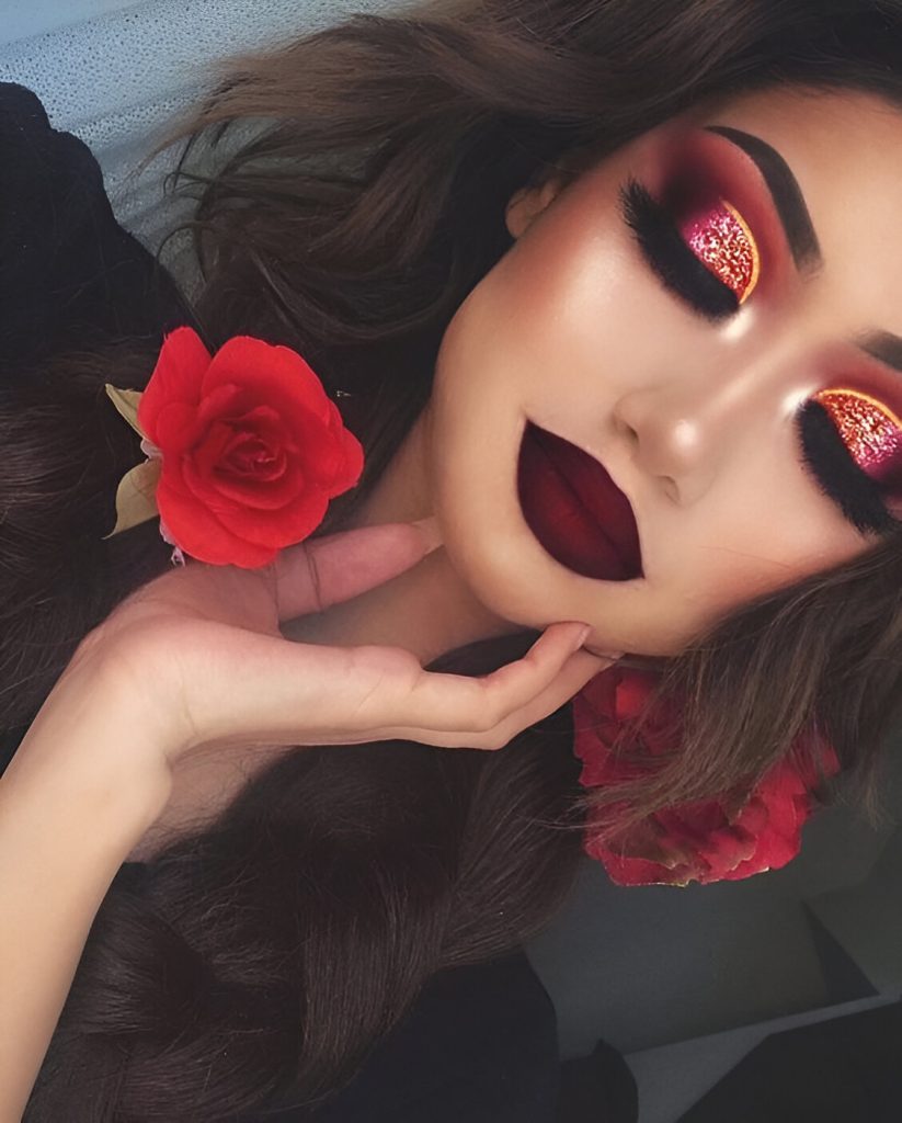 Glittered Valentine’s Day Makeup