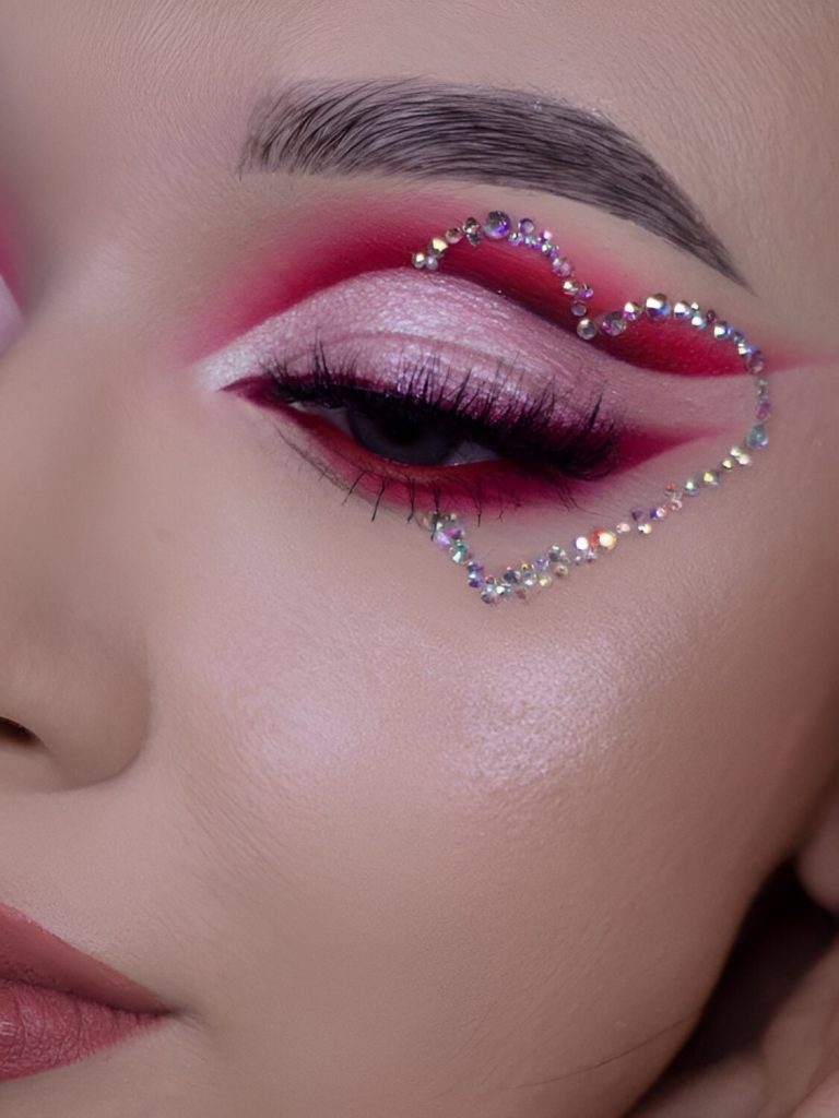 Glittered Valentine’s Day Makeup