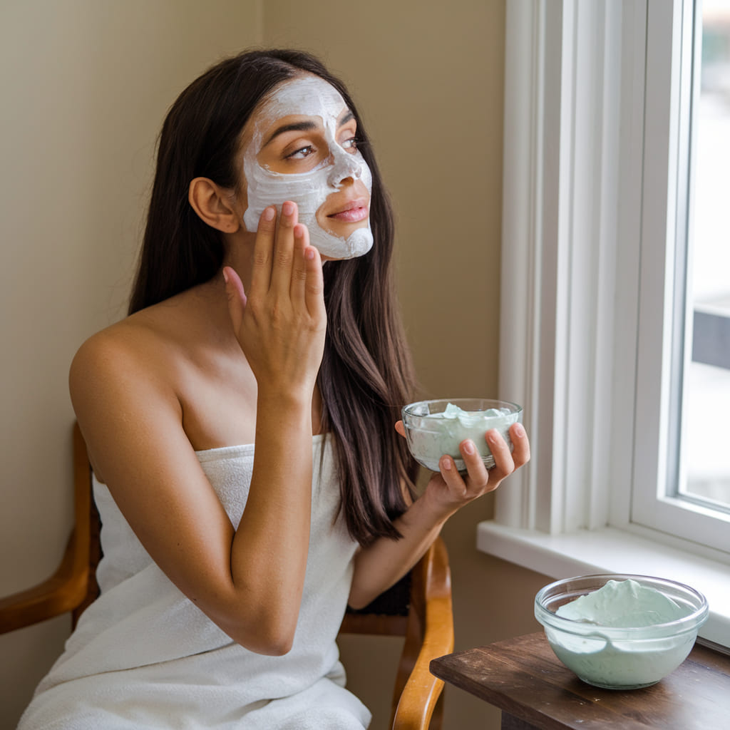 Green Tea and Yogurt Face Pack (for dry skin)