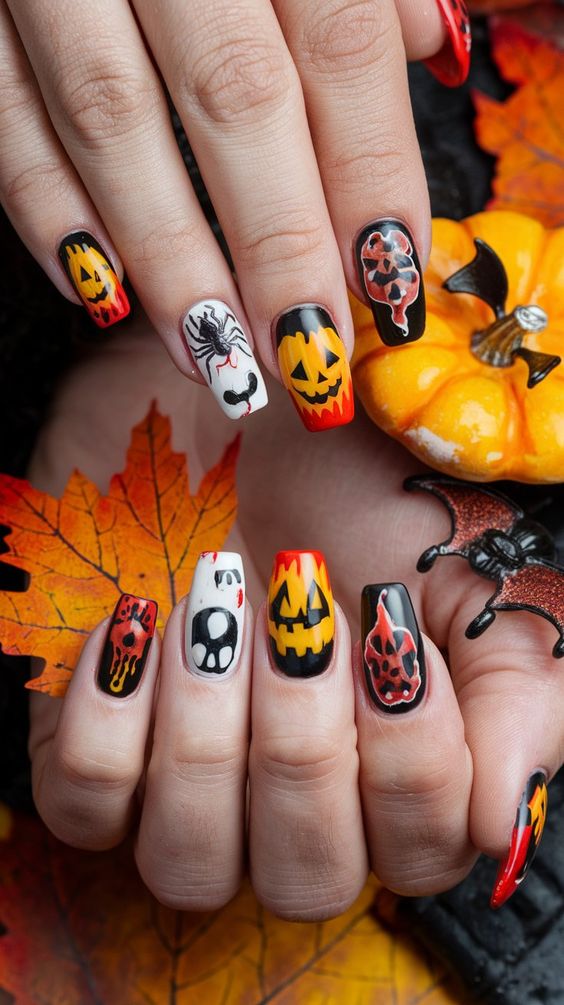 Halloween Lantern Nails3