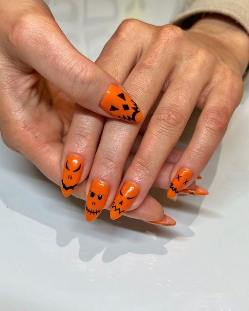 Halloween Lantern Nails5