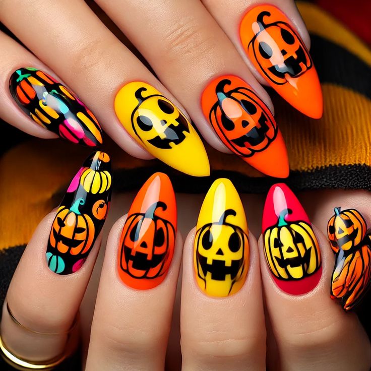 Halloween Lantern Nails