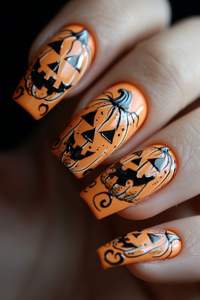 Halloween Lantern Nails