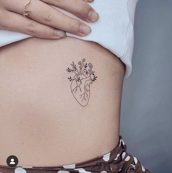  Heart Inks On Rib