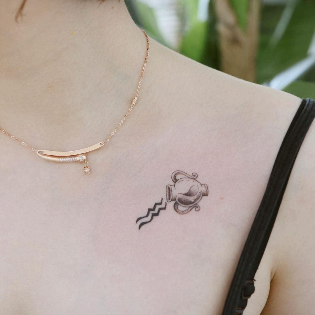 Hidden Message Aquarius Tattoo Ideas