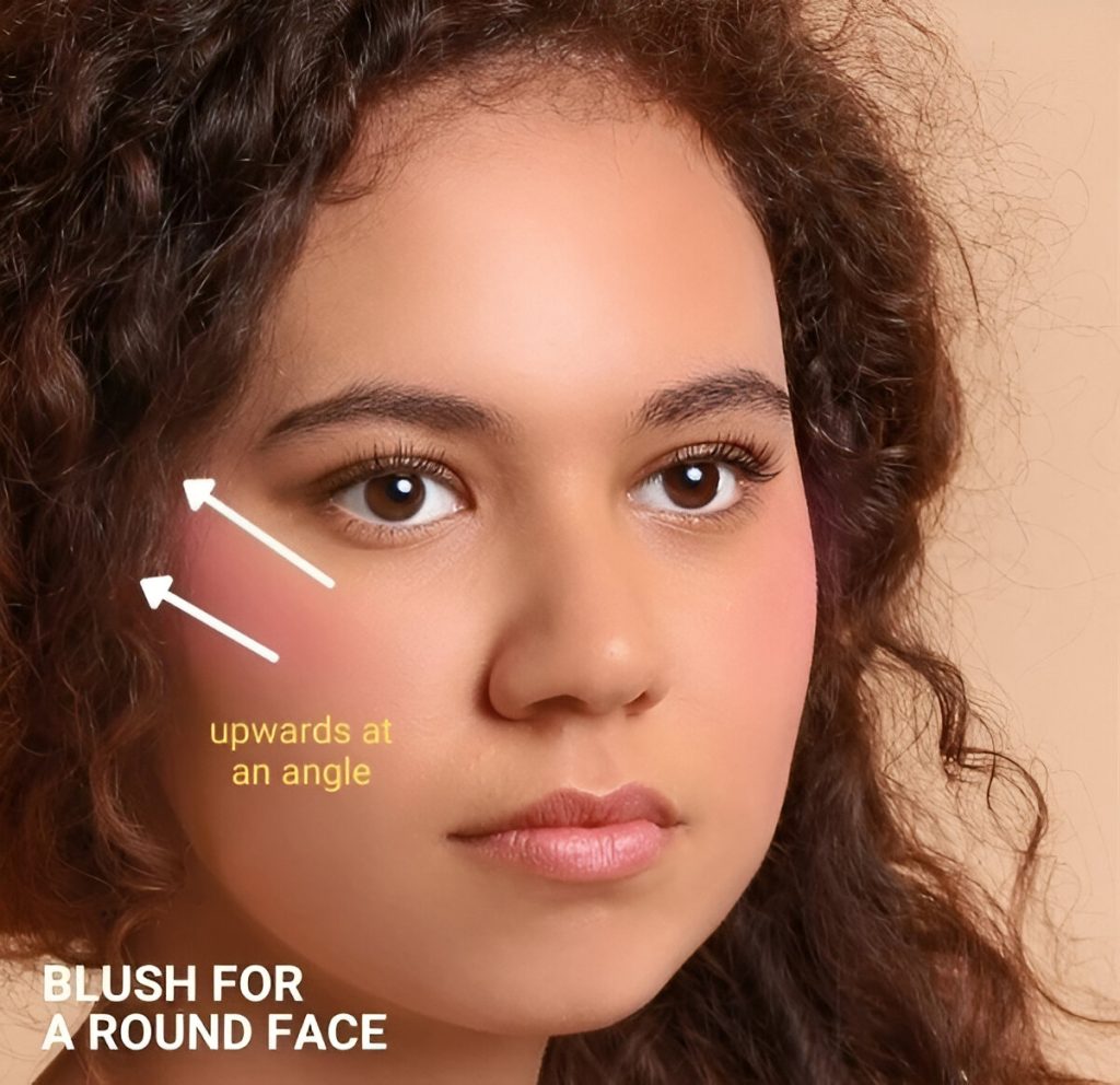 How to Apply Blush for Round Faces