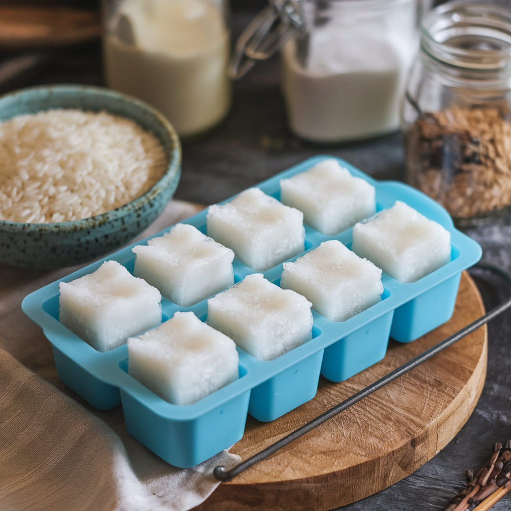 How to Make DIY Rice Hair Growth Conditioner Cubes
