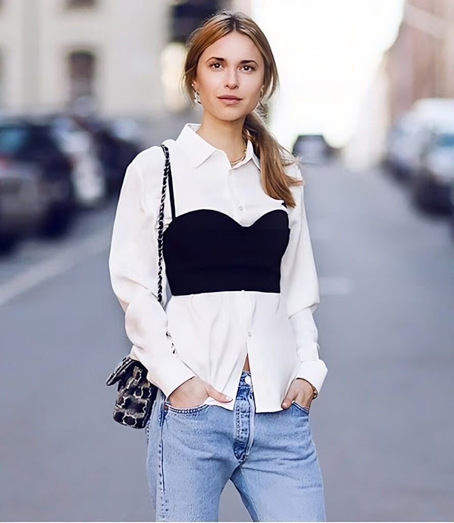 Layered Bralette Outfits With Blouses