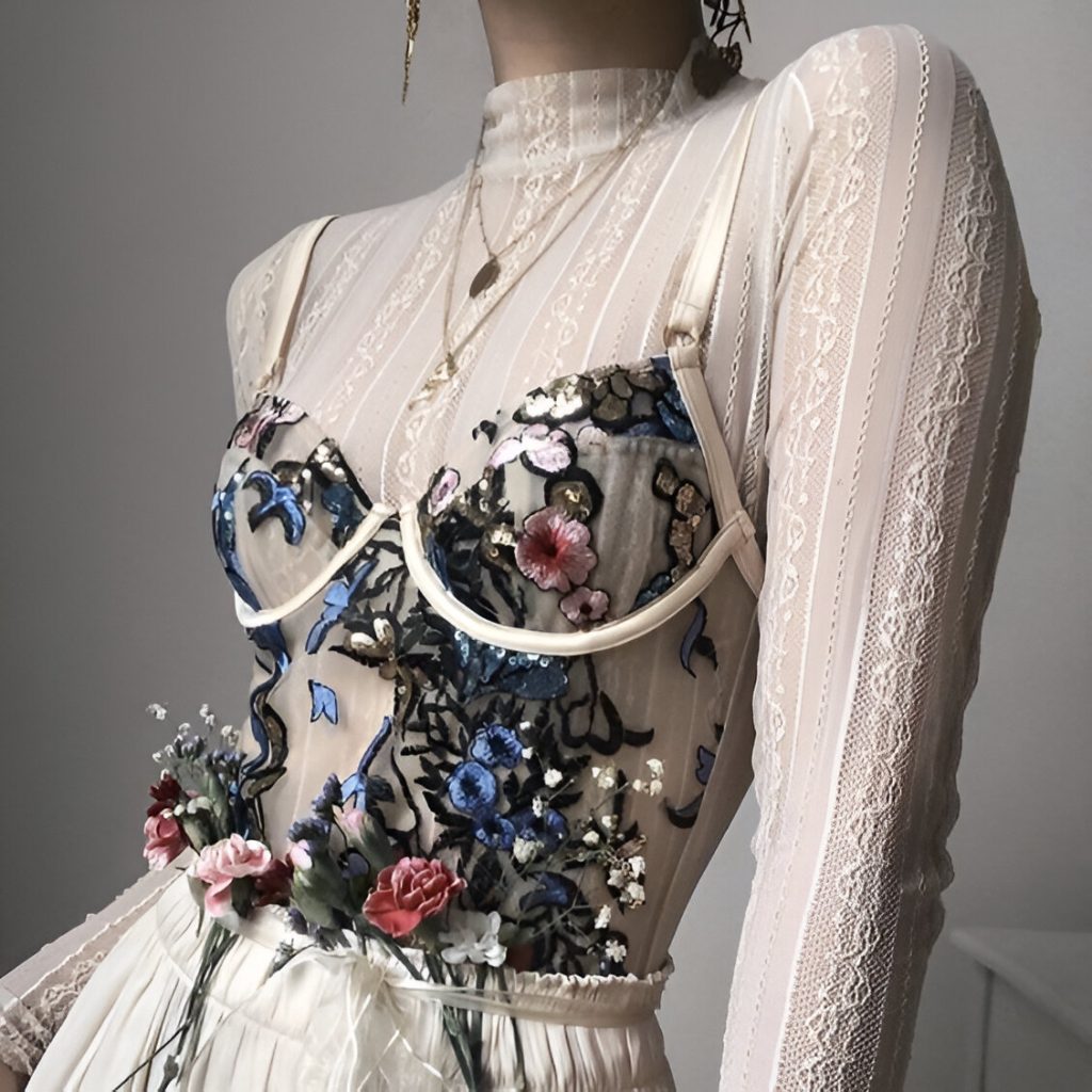 Layered Bralette Outfits With Blouses
