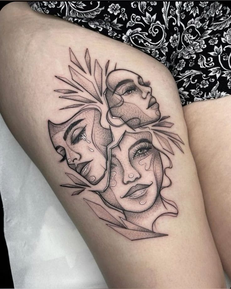 Leg Portraits Tattoos