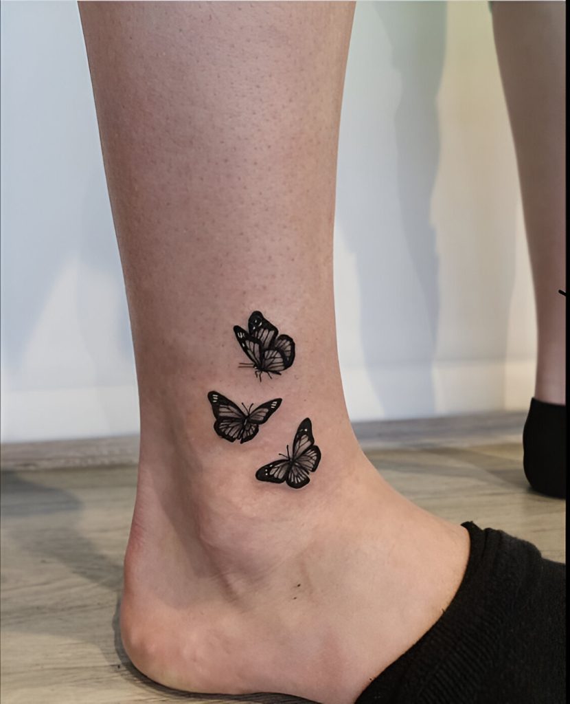 Leg Tattoos With Butterfly Designs