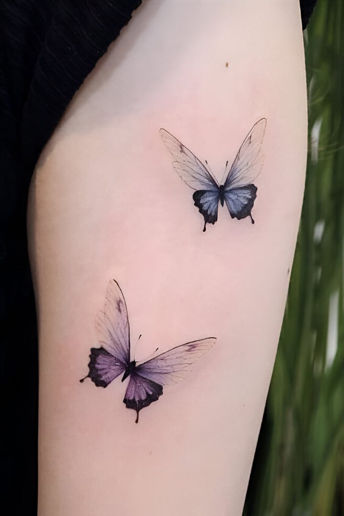 Leg Tattoos With Butterfly Designs