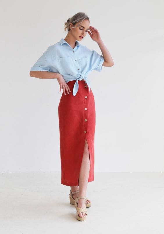 Linen Skirt Outfits