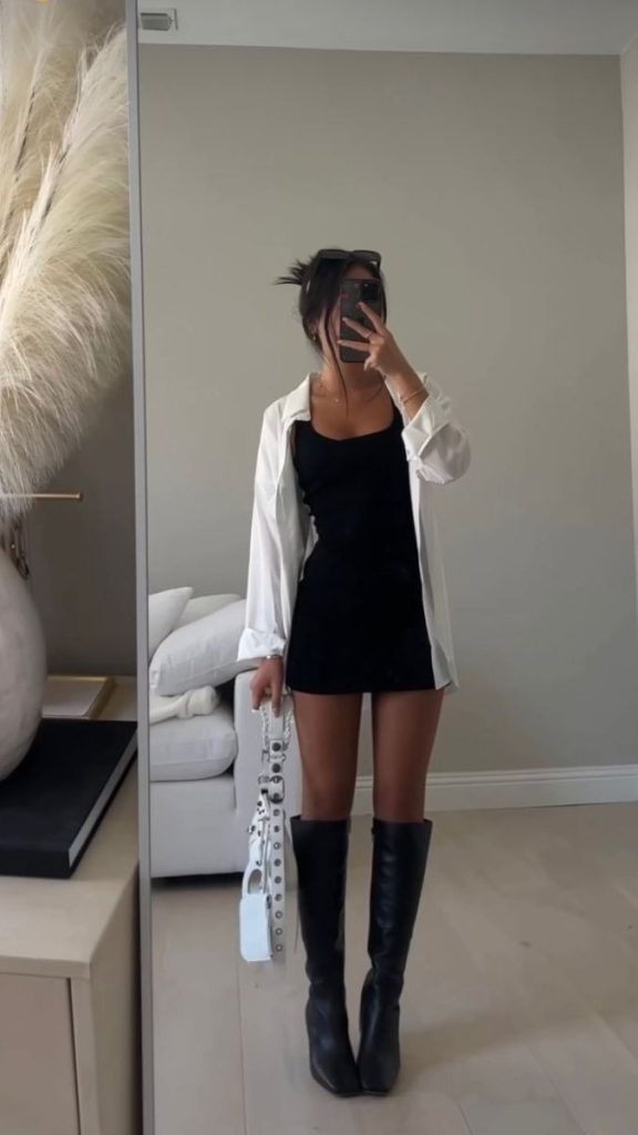 Little Black Dress With Boots