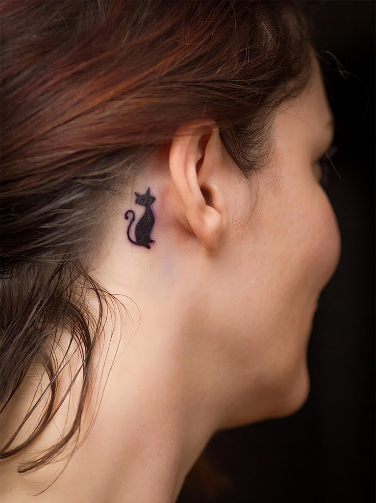  Mini Cat Tattoos Behind The Ear