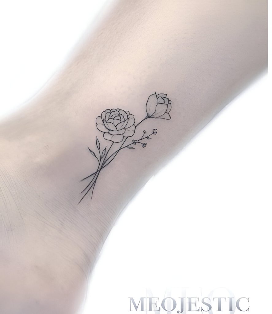 Mini Peony Tattoos