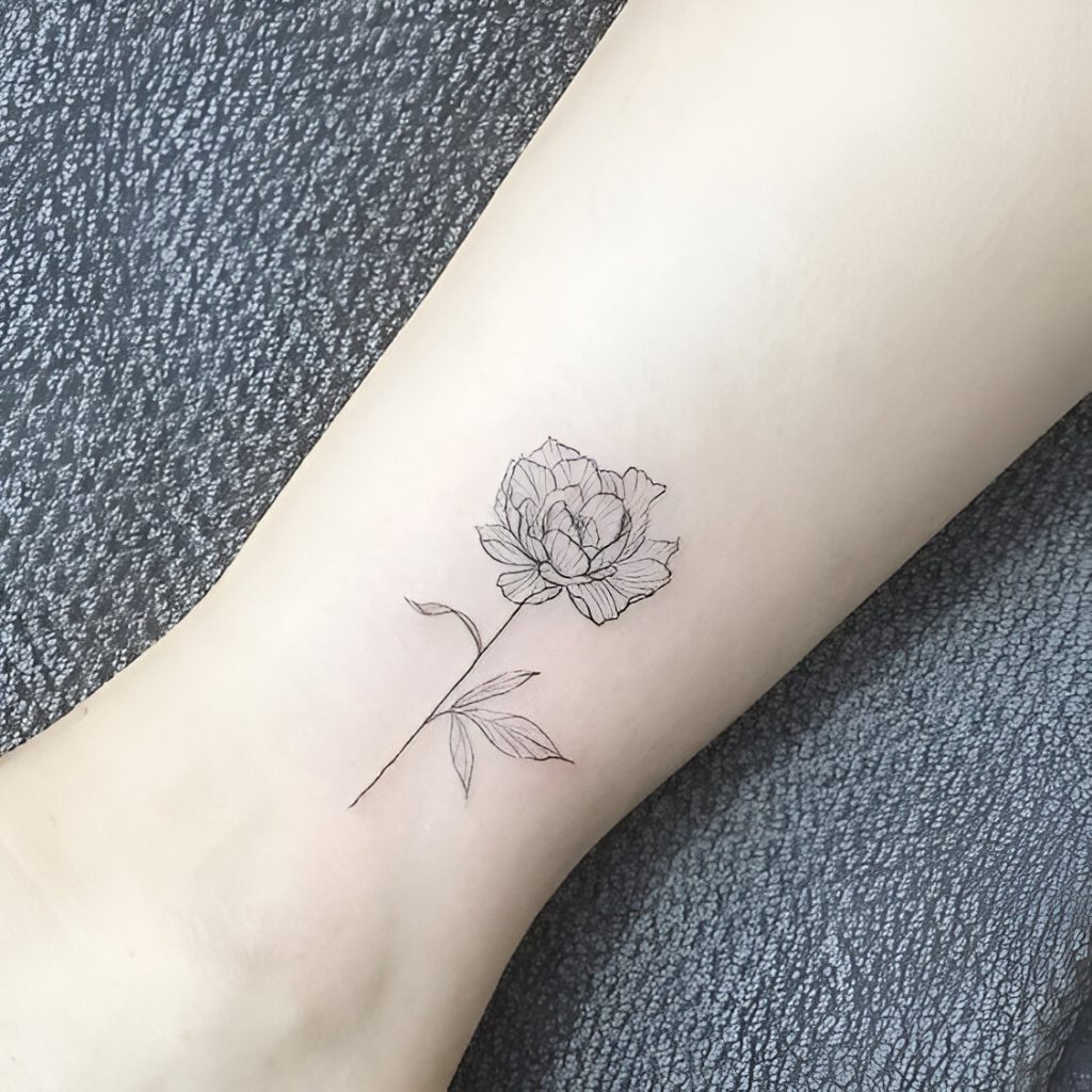 Mini Peony Tattoos