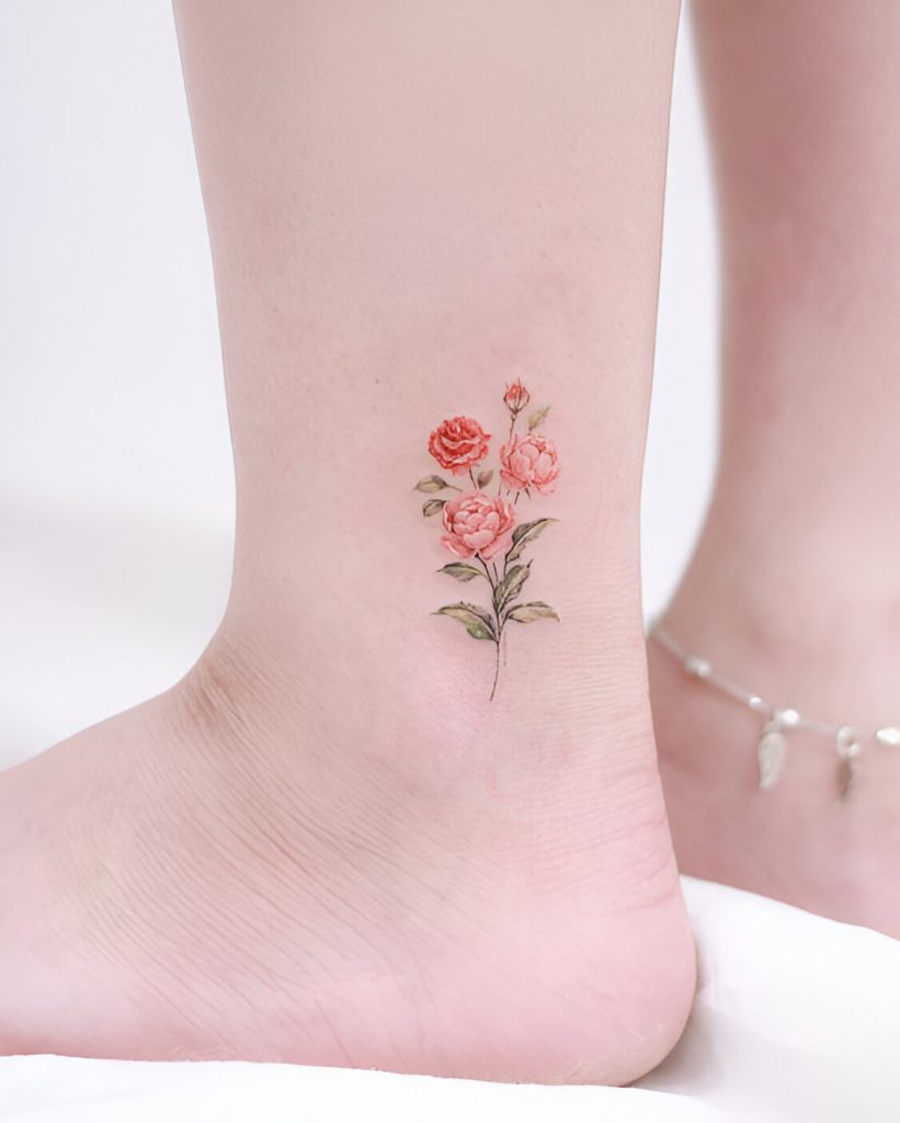 Mini Peony Tattoos