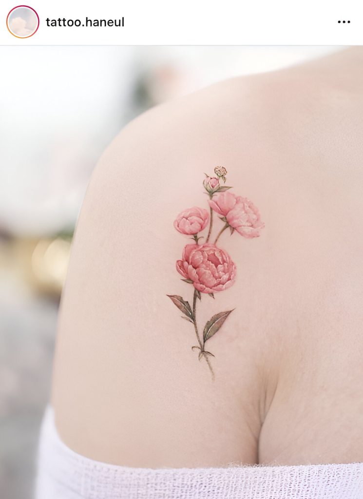 Mini Peony Tattoos