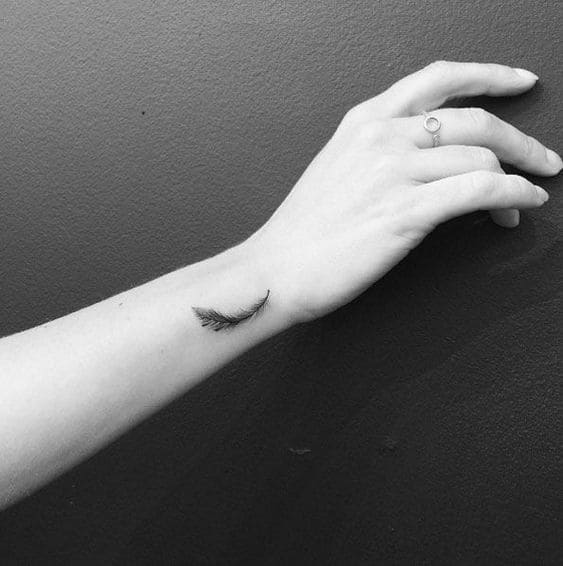 Minimal Feather Tattoo Designs